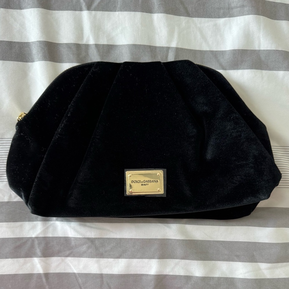 Dolce & Gabbana Black White Blue Cosmetic Pouches (Set of 2)